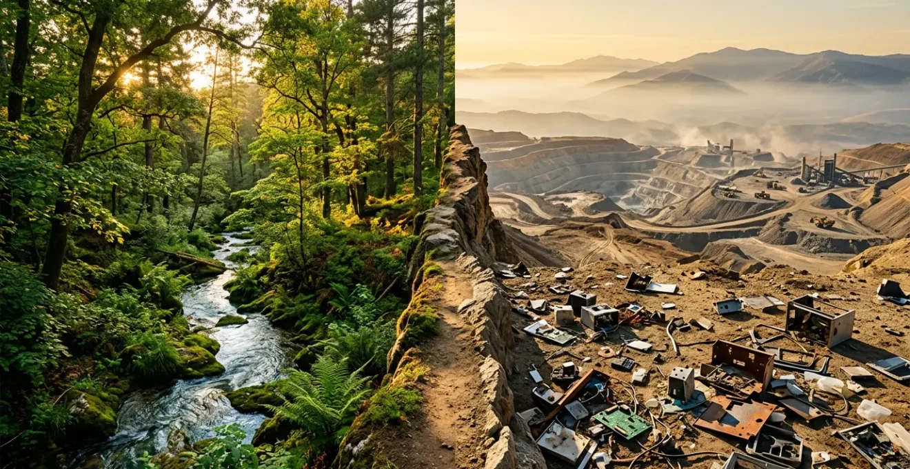 Comparaison visuelle de l'impact environnemental entre cigarette électronique et tabac traditionnel