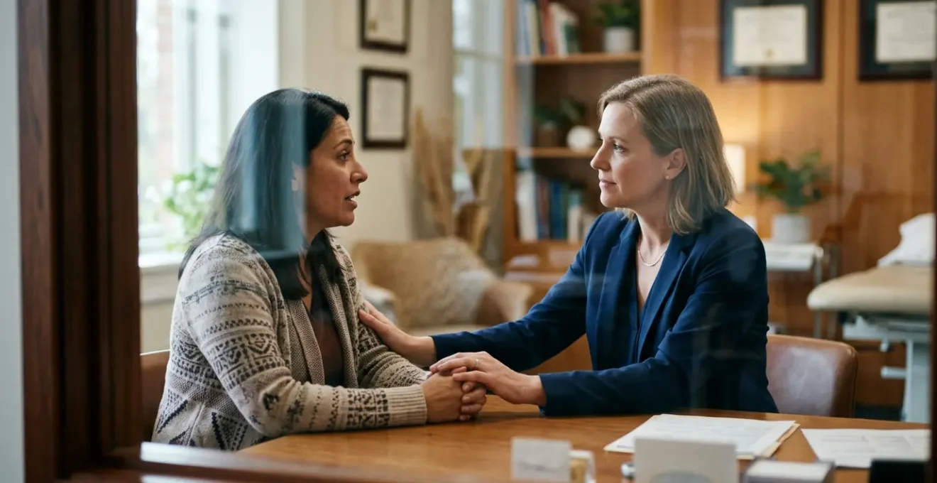 Patient et addictologue dans un moment décisif de consultation médicale