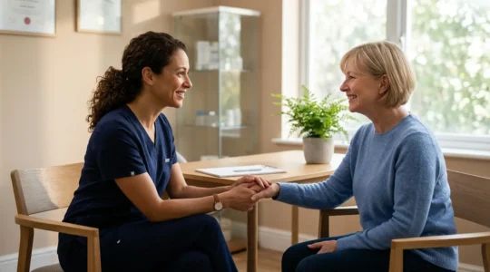 Patient en consultation médicale pour un traitement de substitution aux opiacés